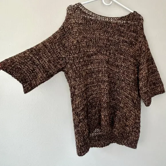 Massimo Dutti Chunky loose knit short sleeve sweater quite luxury minimalist M - Picture 2 of 9